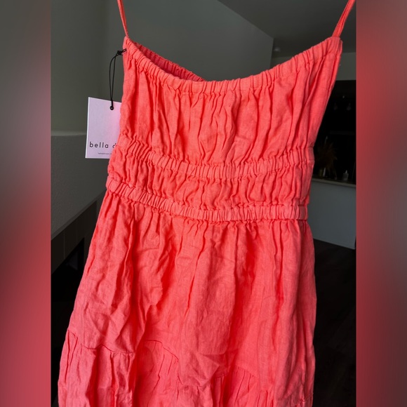 Bella Dahl Gathered Halter MIDI Dress in Hibiscus Bloom - Picture 6 of 6